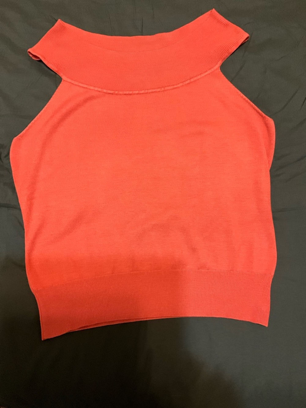 Coral Round Neck Knit Top